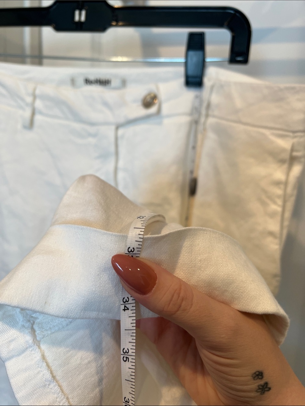 Re-Hash White Linen-Blend Women’s Chinos - Straight Fit - Picture 9 of 9